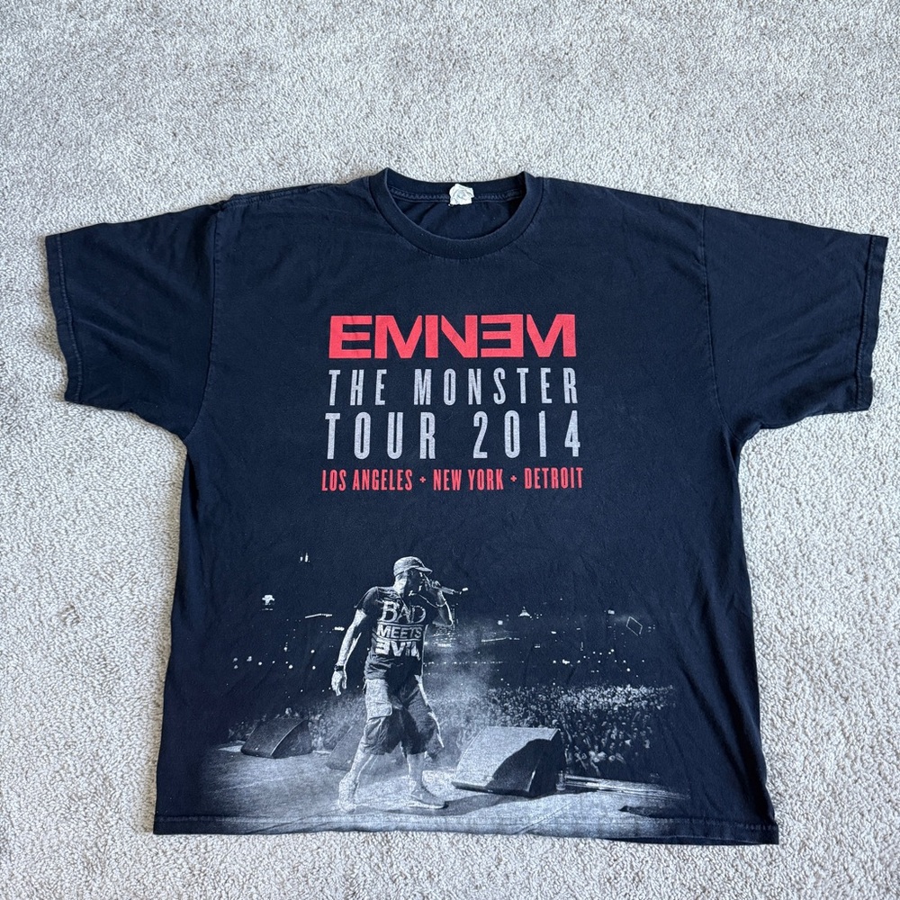 Eminem The Monster Tour 2014 Concert T-Shirt XXL Slim Shady Rap Tee
